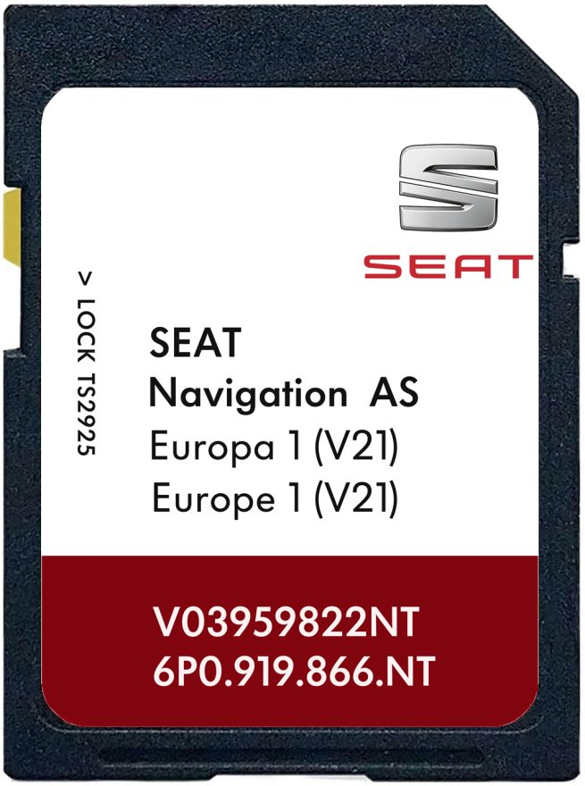 Seat Navigation AS MIB2 v21 SD Karte Europa | 2025-2026 | Teilenummer: 6P0919866NT