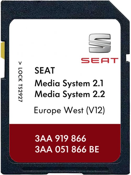 Seat Mediasystem 2.1 / Mediasystem 2.2 SD Karte West Europa V12 | Teilenummer: 3AA919866 3AA051866BE