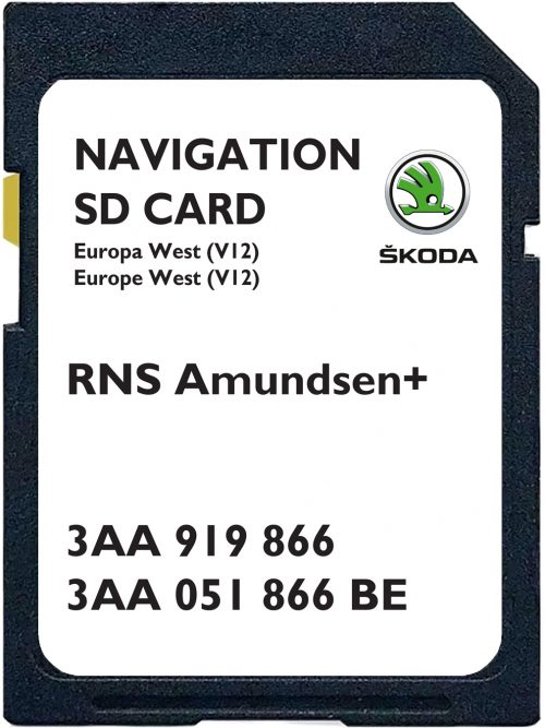 Skoda RNS Amundsen+ V12 SD Karte West Europa | Teilenummer: 3AA919866 3AA051866BE